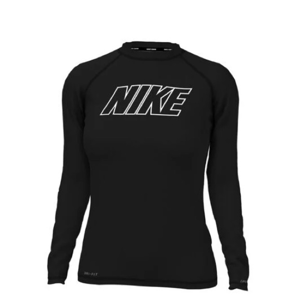 👉🏼LIKE NEW👈🏼 Women's Nike Logo UPF 40+ Long Sleeve Rashguard Swim Tee Hydroguard